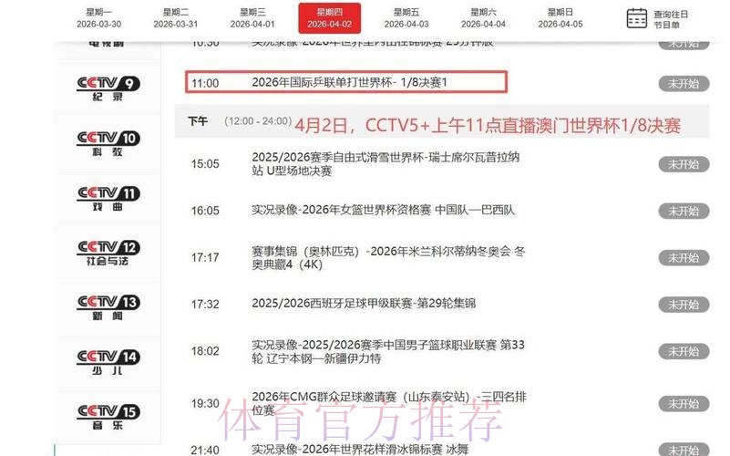 官方发布世界杯直播榜单 官方发布世界杯直播榜单